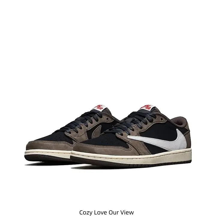 Brown Black Two-Tone Leather Low Top Casual Sneakers White Swoosh Logo Vintage Beige Rubber Outsole Daily Walking Trainers for Men Women Street Fashion