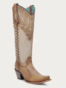 Honey Bone Overlay Embroidered Boot C4218