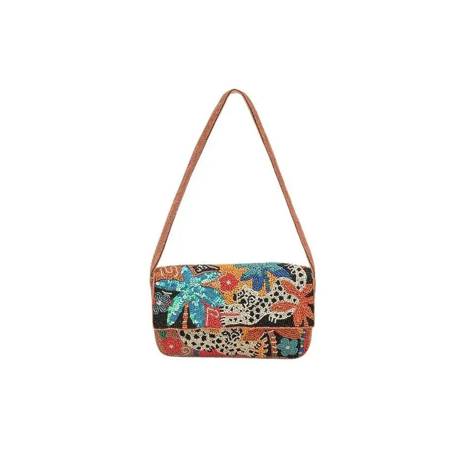 America & Beyond - Autumn Forest Beaded Shoulder Bag