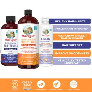 MaryRuth's Hair Growth Essentials Bundle - Liquid Morning Multivitamin + Hair Growth 30 oz - Daily Liquid Hair Formula 16 oz - Hair Growth Max 15.22 oz