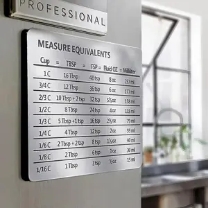 🖐️ Stop Googling with Wet Hands. Kitchen Conversion Chart Magnet Refrigerator Decorating Magnet | Baking Cheat Sheet for Cups, Tbsp, Tsp & Ml | Waterproof Reference Guide