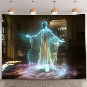 1pc Holographic Backdrop 3D Hologram Neon Light Effects Self Illuminating for Wedding Birthday Christmas Valentine Indoor Outdoor Photography