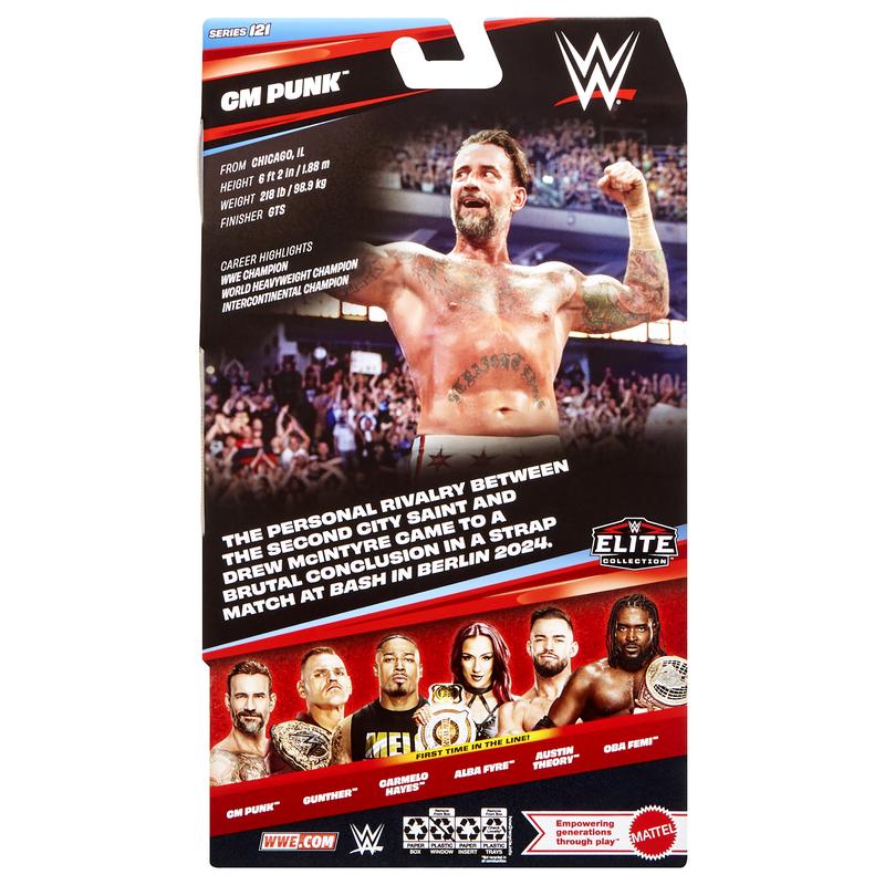 CM Punk - WWE Elite 121 Mattel WWE Toy Wrestling Action Figure