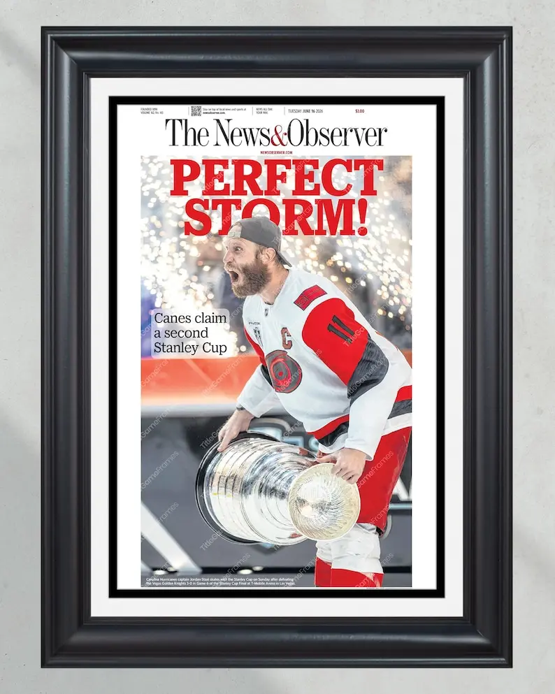 2026 Carolina Hurricanes “Perfect Storm!” Stanley Cup Champions Unframed Newspaper Poster