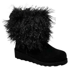 BEARPAW® Janell Curly Faux Fur and Suede Boot