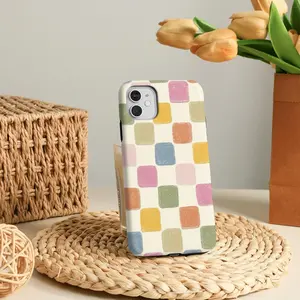 Colorful Squares Simple Phone Case, Basic Tough Phone Case, Gift for her, Aesthetic Cover