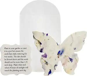 24-Piece Set Handmade Butterfly Shape Seed Paper (Butterfly, Envelope & Planting Guide)