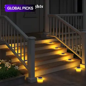 Quality Solar Step Lights Waterproof IP68, Anti pressure 5 tons LED Deck Lights Solar Powered, Auto ON OFF, Solar charge 6 hours, Runtime 16+hours, Flat Solar Ground Disc Lights for Outdoor Pathway Driveway Step Yard Dock Walkway Patio