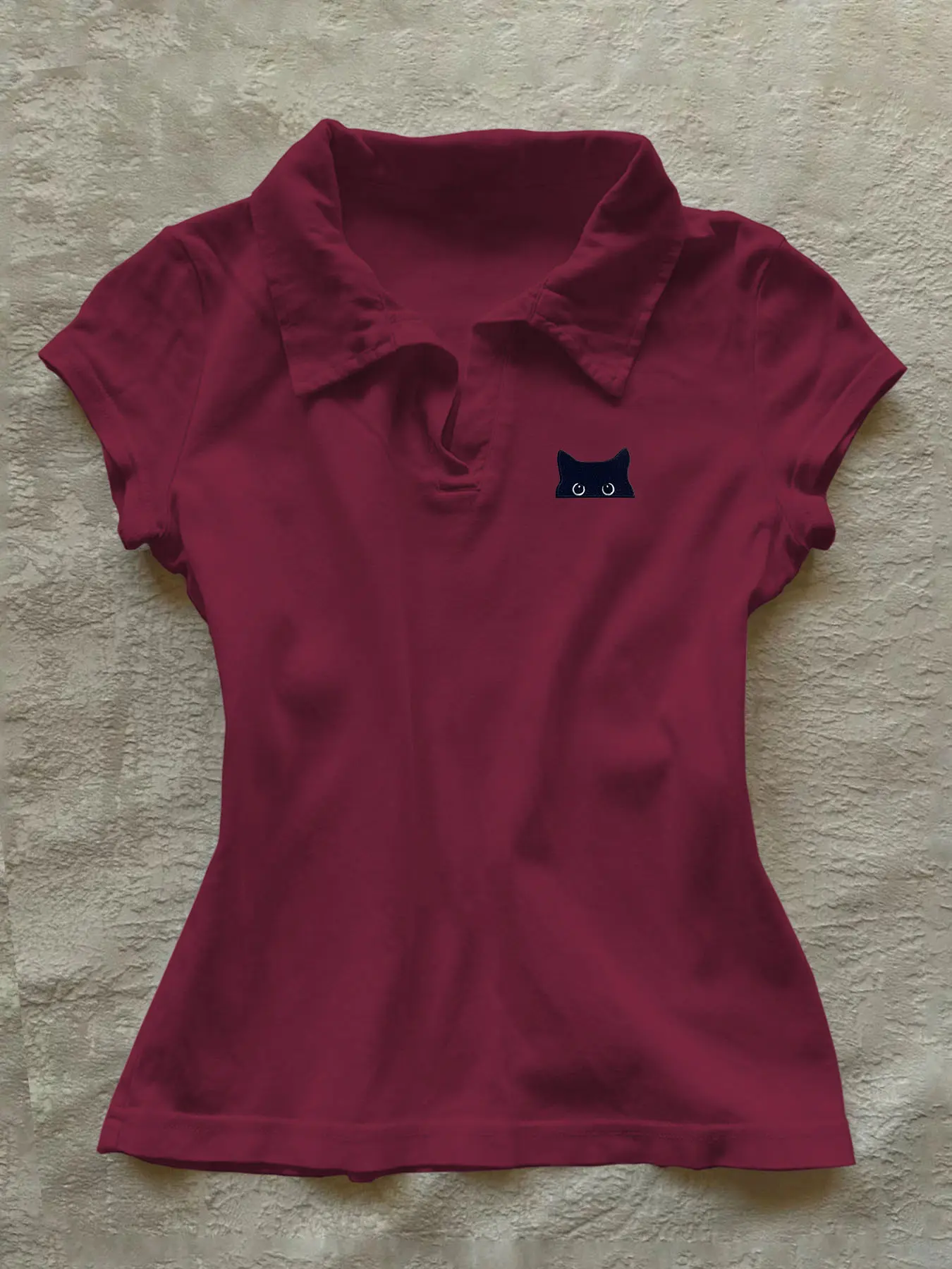 A fashionable and easy sports commuting daily versatile slim fit short Knit polo shirt V-neck short sleeved shirt, Tops