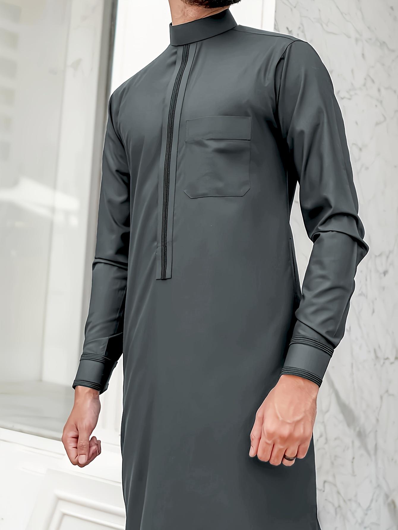Men's Traditional Chinese Long-Sleeved Robe, Menswear for Special Occasions