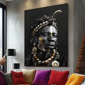 Unframed, Room Decor, African Tribal Man Art, Modern Scandinavian Poster Print, Stylish Wall Decor