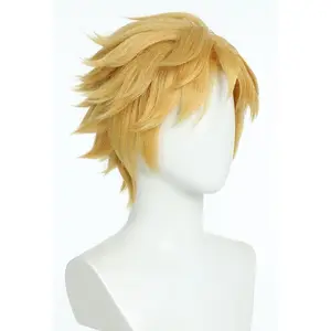 Miraculous Cat Noir Blonde Wig with Bangs Short Anime Halloween Cosplay wig