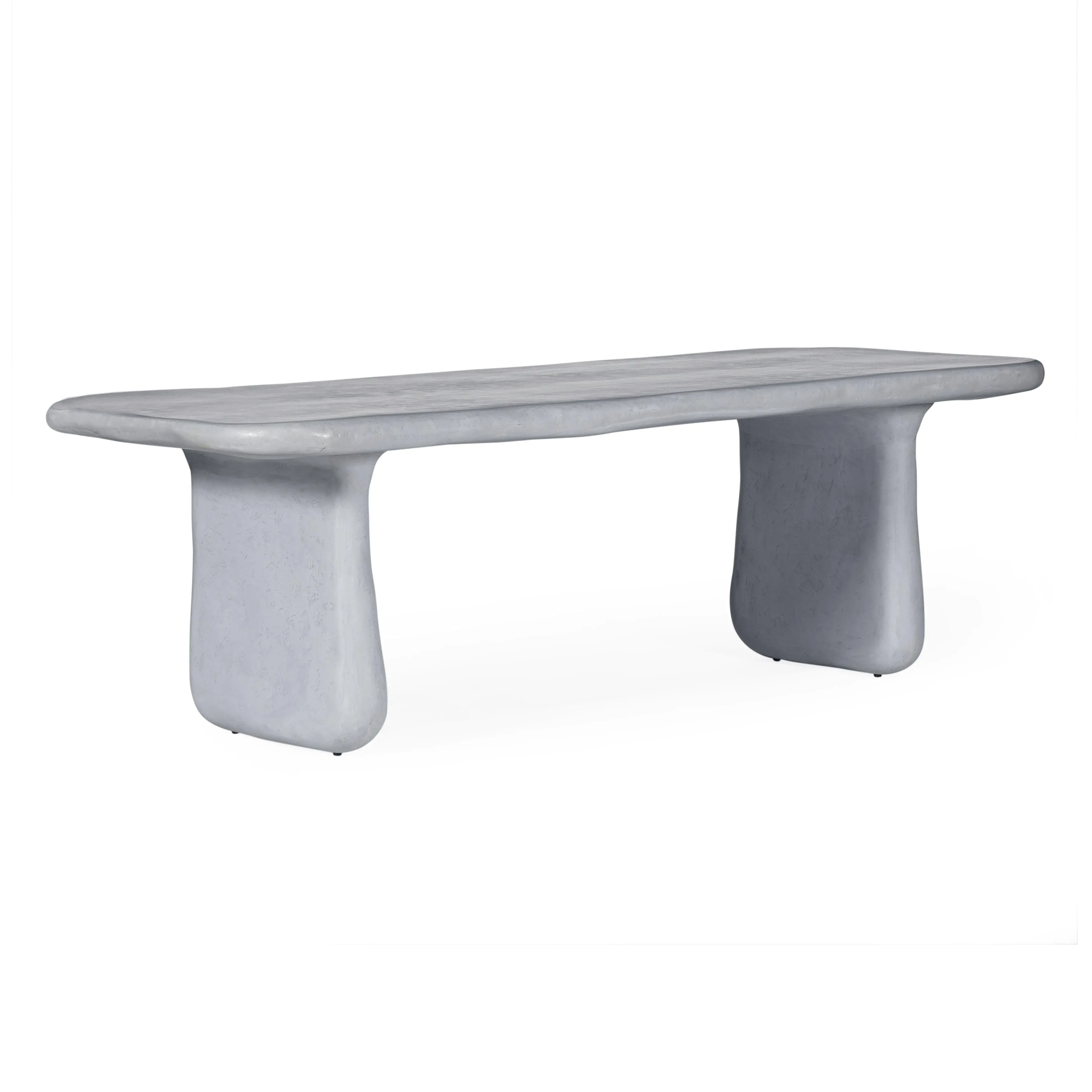 Athen 95" Grey Faux Stone Indoor / Outdoor Rectangular Dining Table