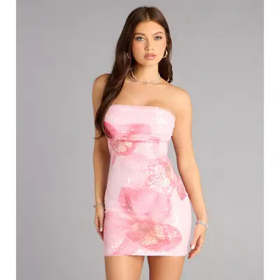 Windsor Felicia Floral Beaded Mini Dress - TikTok Shop