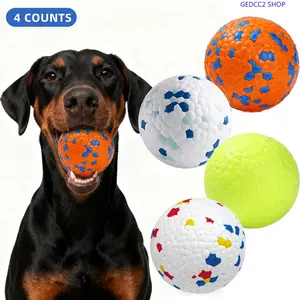 4-Pack Natural Dog Toy Set, Bite-Resistant Interactive Chew & Popcorn Ball Training Toys for Dogs, Durable Pet Enrichment Toys for Fetch, Teething & Multi-Pet Play