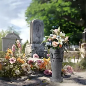 Angel Cemetery Grave Vase with Spikes - Memorial Flower Holder for Grave Markers
