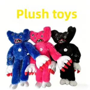 40cm 3PCS Huggy Wuggy Plush Toy Blue Pink Black Stuffed Monster Plush Doll for Game Fans Birthday Gift