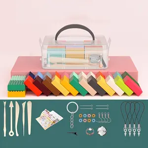 Soft Clay Modeling Kit, 24 Colors Pottery Clay Set with Tools, DIY Art Craft Supplies for Beginners, Handmade Sculpting Kit