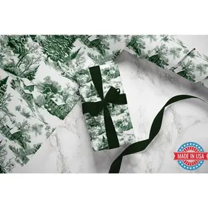 Green Toile Gift Wrap: Vintage French Holiday Wrapping Paper