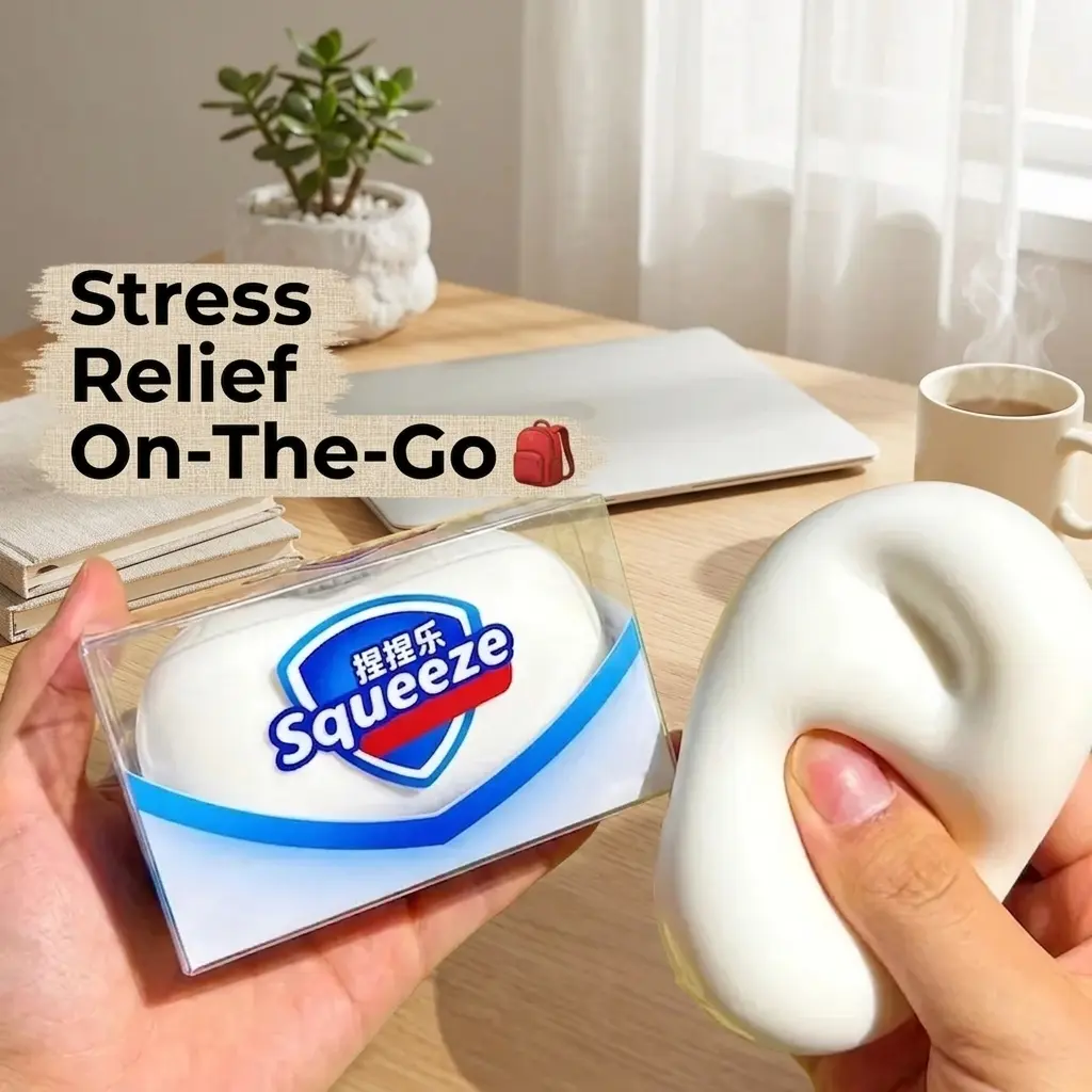 ASMR Crunchy Stress Relief Soap Ball Toys, Sensory Friendly Squeeze Balls Filled with Round Blocks, Squishy Fidget Tools for ADHD/Autism Users (Home & Office Use)