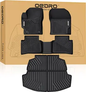 YITAMOTOR Floor Mats & Cargo Mat Fit for Toyota Corolla 2025-2020, TPE All-Weather Custom Fit Corolla Car Mats 1st & 2nd Row with Cargo Liner Full Set Automotive Accessories, Black