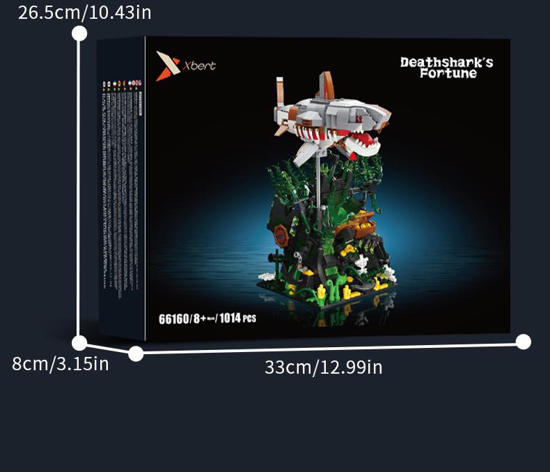 Deep Sea Megalodon Building Set, 1,014+ Pieces, Underwater World Marine Life Model Kit, High Difficulty Collectible Display Assembly Toy for Adults, Creative Gift for Ocean Enthusiasts