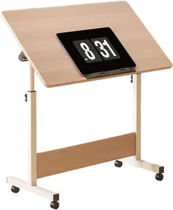 Small Standing Desk Adjustable Height, Foldable Mobile Stand Up Desk with Wheels Small Rolling Computer Desk Djustable Desktop Sit Stand Desk Workstations for Small Spaces and Home Offices