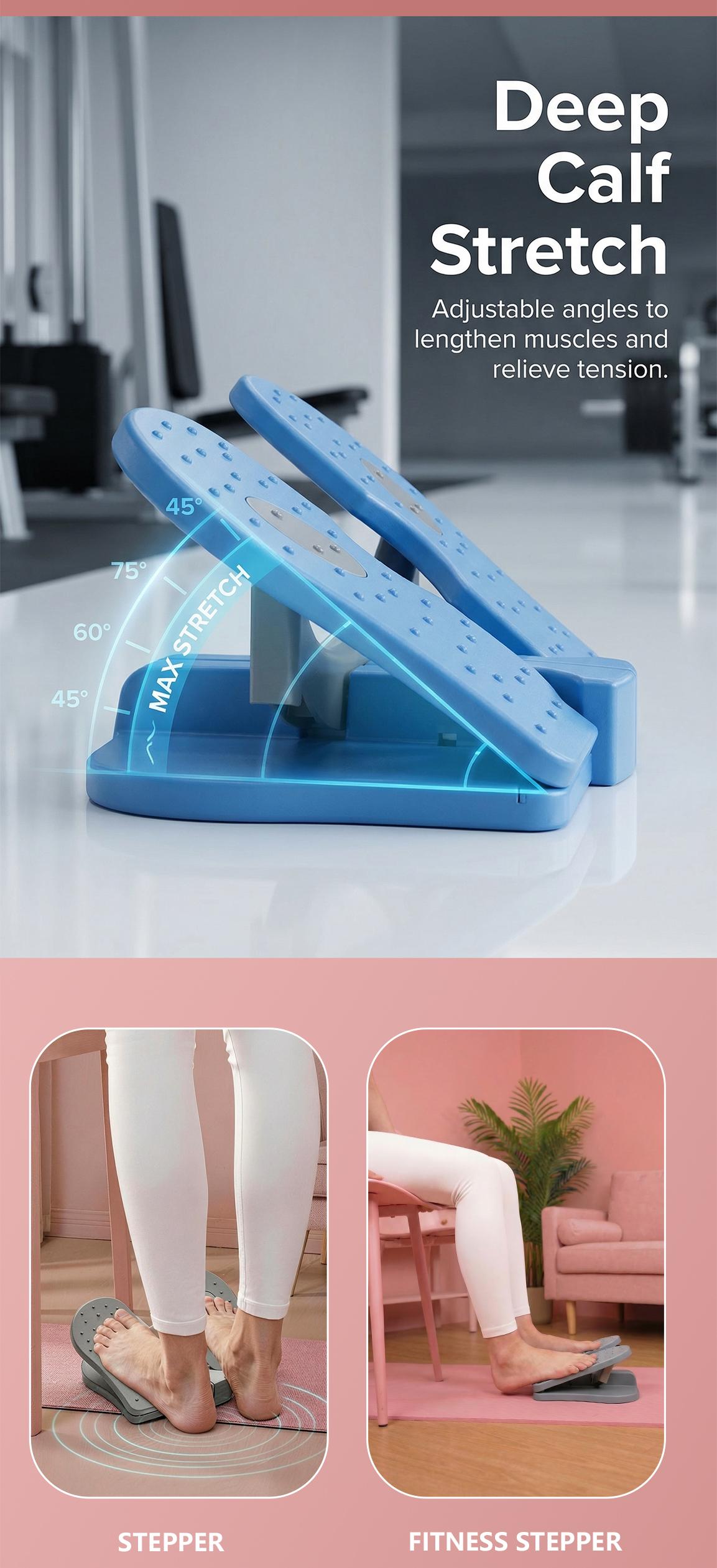 Magic BB Mini steppers for exercise at home,Portable Exercise Stepper Machine for Leg Training, Foldable Leg trainer For calves, ankles, knees,fitness equipment for use while sitting - with anti-slip mat.