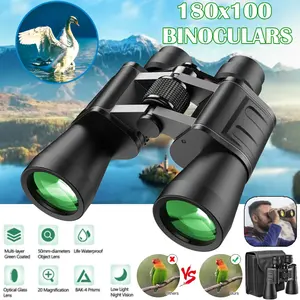 180x100 High Power Military Binoculars Day Night Vision Compact Waterproof Binoculars For Bird Watching Hunting Travel Football Games Stargazing With Carrying Case And Strap hiking  stick