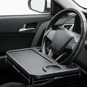 Black Steering Wheel Tray Desk Your Portable Office And Food Table Perfect For Constant Travelers To Eat Work On The Go Fits Most Vehicles