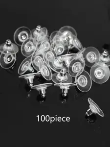 2026 New Model 100pcs Solid Color Non-slip Earring Backs for Earrings, Portable Ear Safety Back, Diy Earring Repair Accessories, Valentine's Day, Gift, Diy Jewelry Accessories