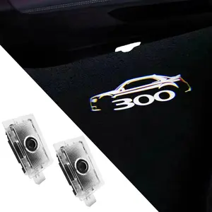 2PCS LED Car Door Logo Projector Lights Compatible with 300 300C 300S 2005-Ghost Shadow Light Laser Courtesy Step Lights Puddle Lamp Accessories (300 line)