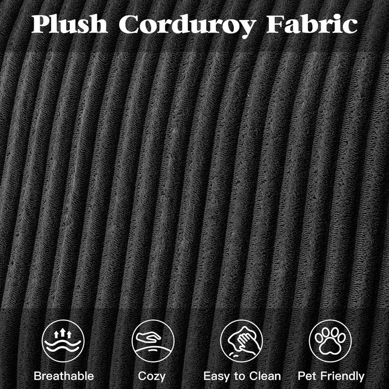 【2-3 Packages】 Niccae 132'' U-shape Boneless Memory Foam Sectional Sofa, Compressed Corduroy Sectional Couches, Oversized U Shape Comfy Modular Compression Cloud Sleeper Sofa with Deep Seat, Space-Saving Recliner Design