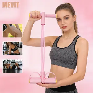 Multifunction Tension Rope, 6-Tube Elastic Yoga Pedal Puller Resistance Band, Full-Body Home Gym Fitness Equipment for Sit-Up and Yoga Daily Exercise