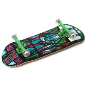 PROlific Heat Transfer Graphic 34mm Gen2 Fingerboard Complete Queen Margaret Stained Glass Edition with CNC Lathe Wheels & Pro Duro Bushings