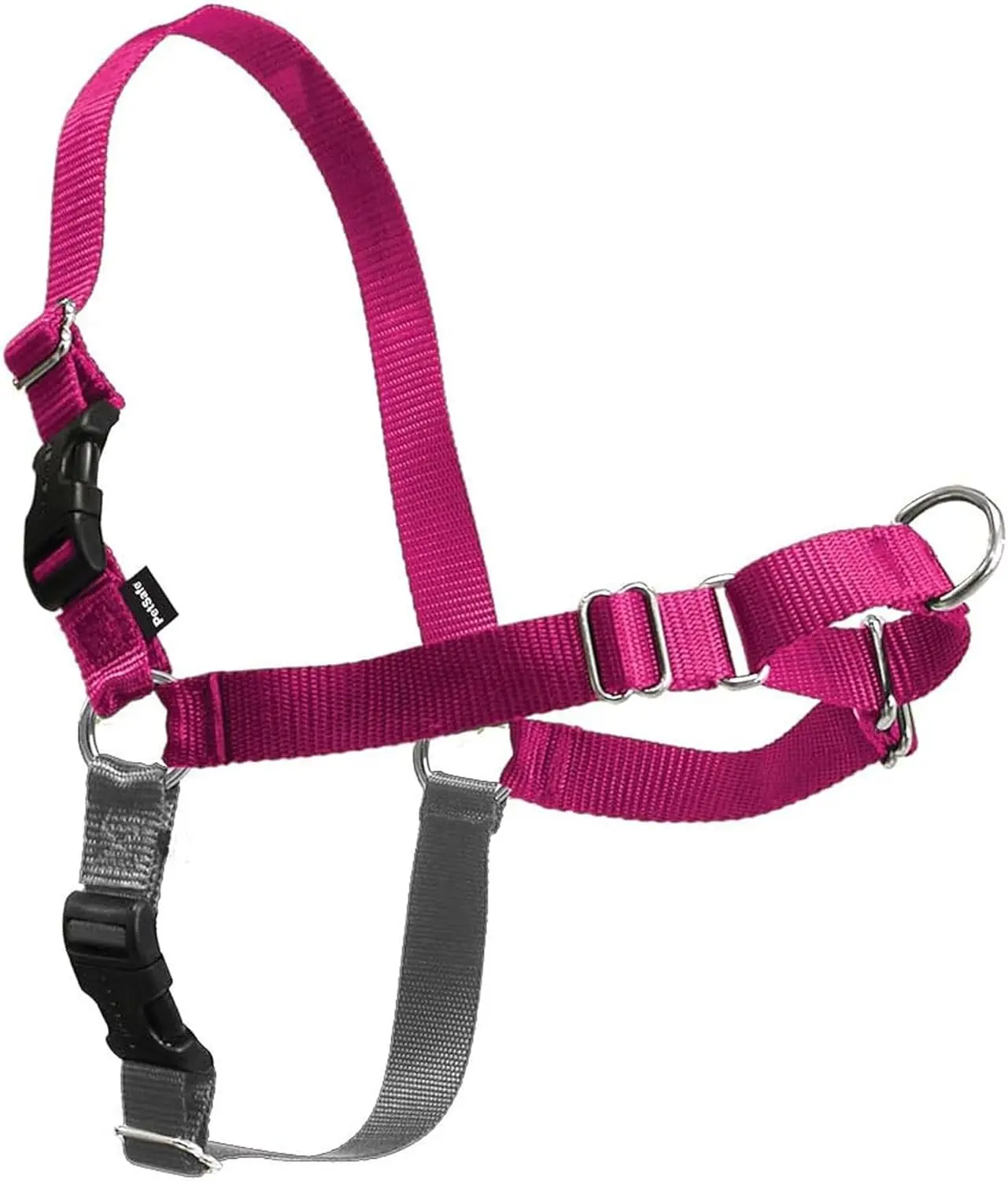 Easy Walk No-Pull Dog Harness - Ultimate Harness to Help Stop Pulling - Pull-Free Walks - Take Control & Teach Better Leash Manners - Patented Martingale Loop Design - Raspberry, Large