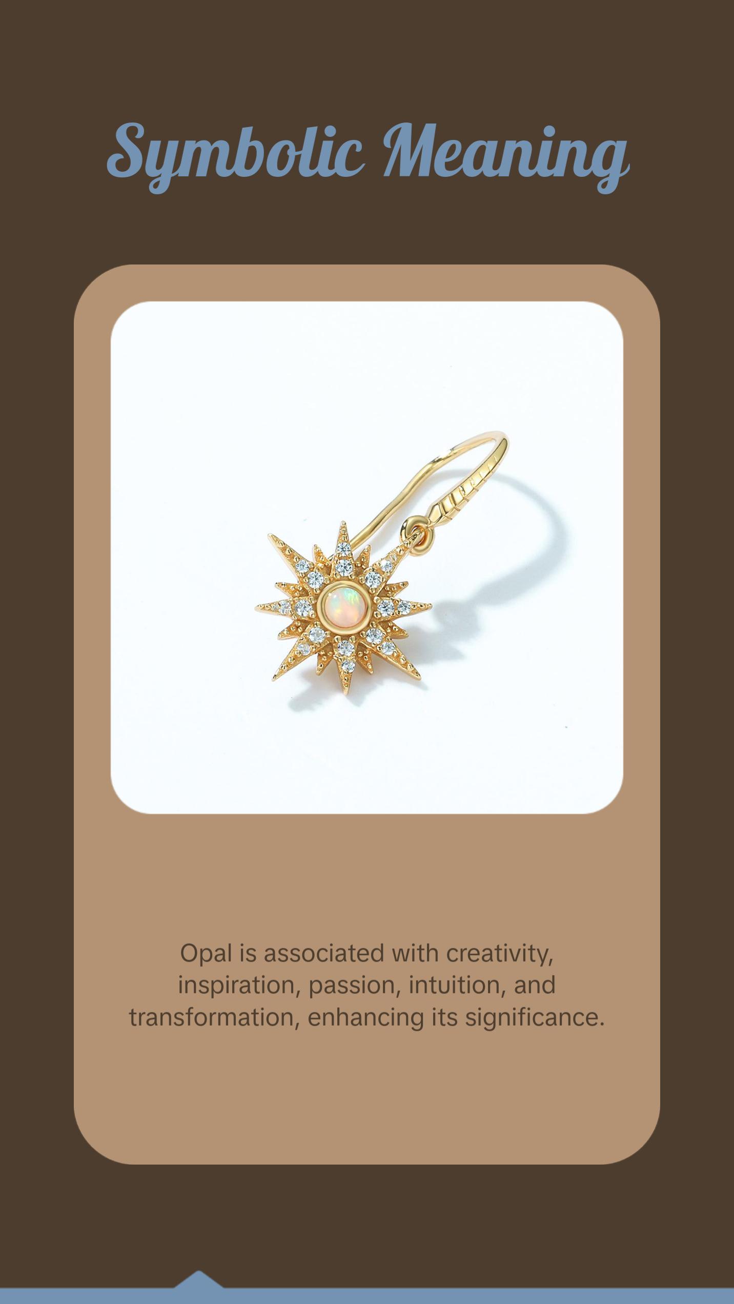 Opal Starburst Hook Earrings