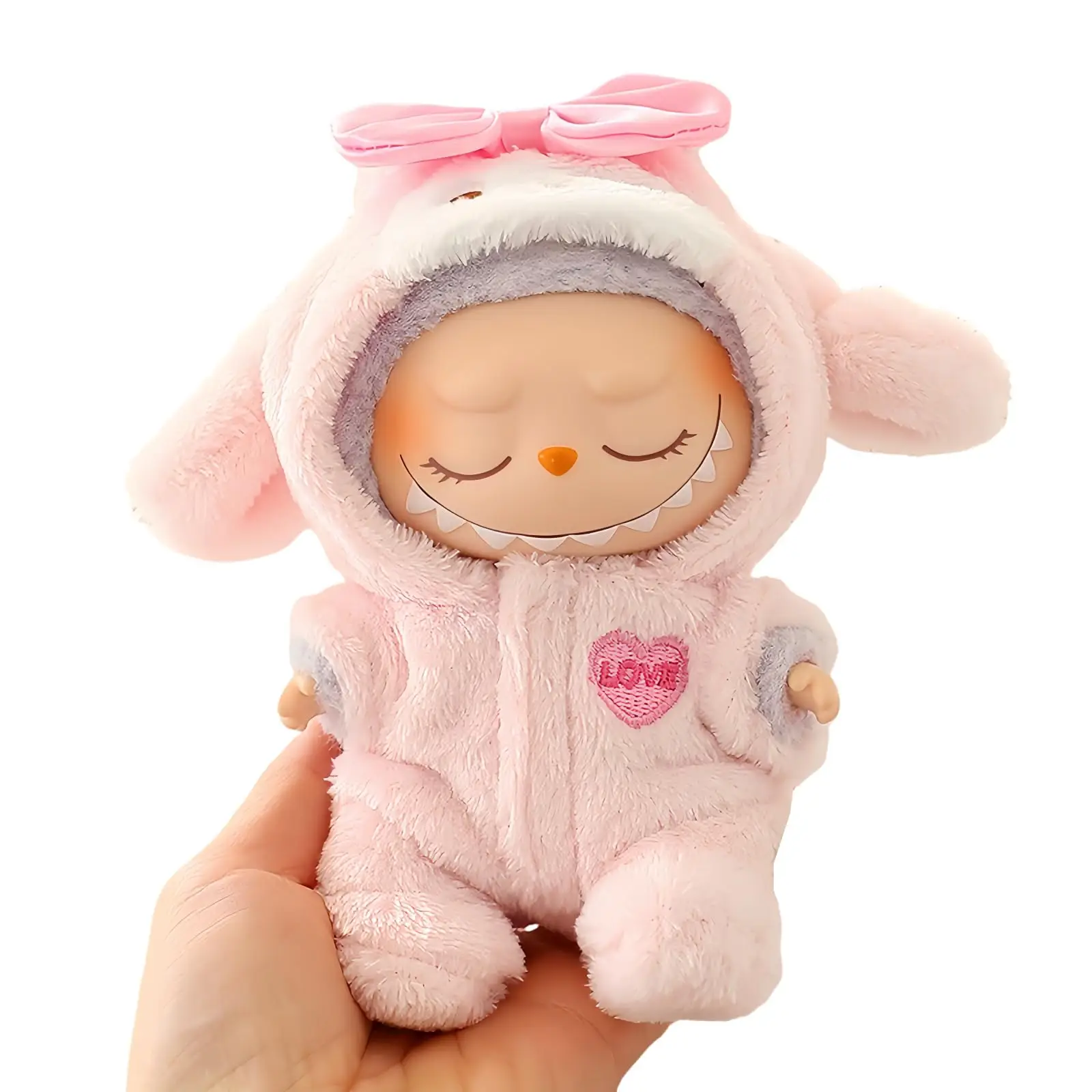 17cm Labubu Clothes, Faking Animal Style labubu Outfit Jumpsuit, Labubu Keychain Accessories, Fashion Overalls Set for 17cm Labubu