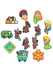 9/12 Piece Cartoon Scooby-Doo Shoe Charms Pendants, Classic Loafer Footwear Accessories, Wrist Wear Party Gifts, in Stock Now
