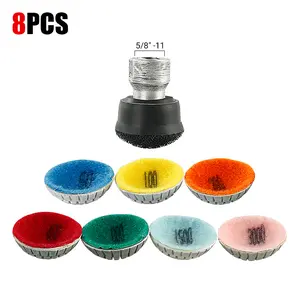 LOZLIN 8PCS/Set 2" Curved Polishing Pads for Shaped Stone Granite/Marble/Ceramic Curved Edges- Concave Surface Diamond Buffing Discs Kit, Angle Grinder Accessories