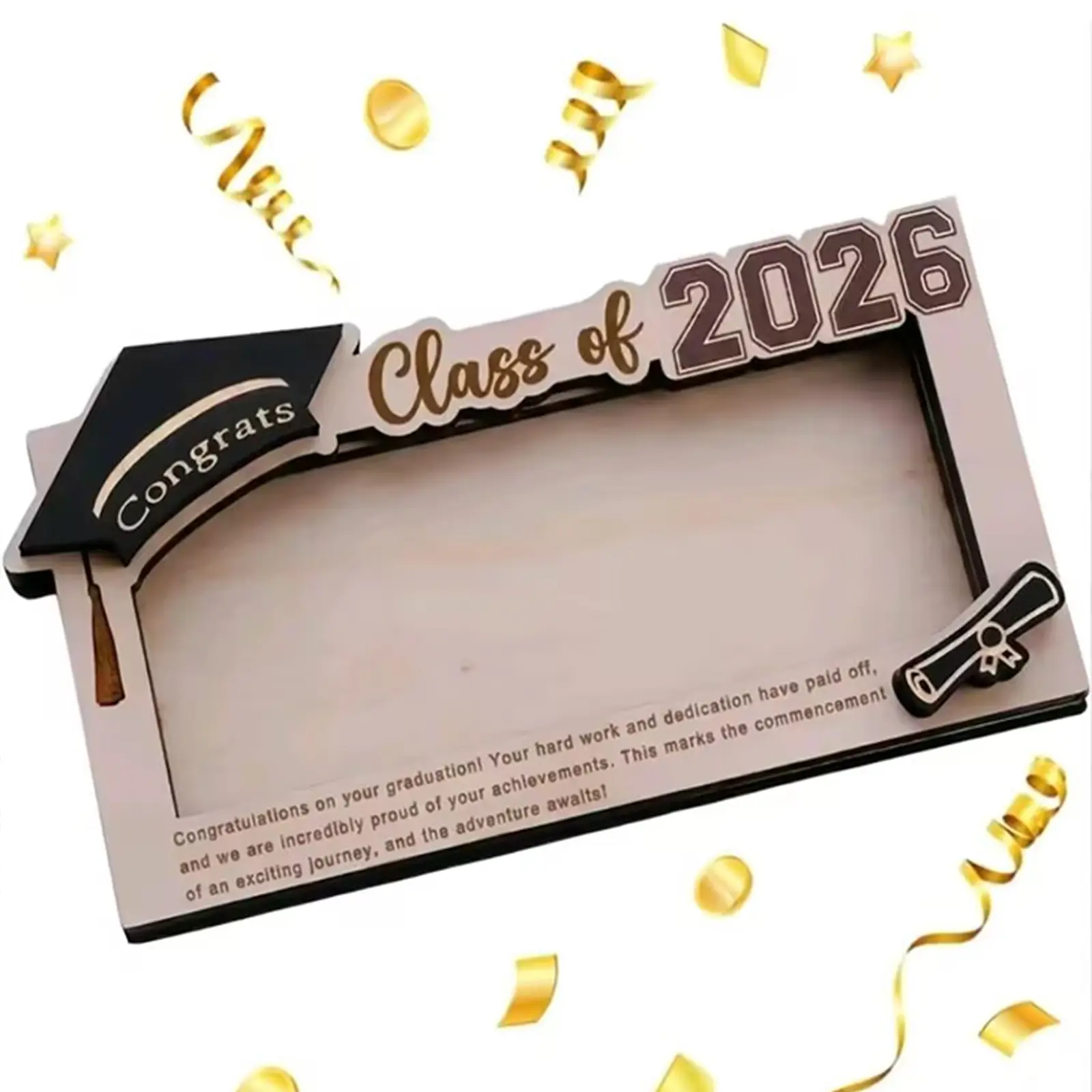 Wooden Graduation Envelope Box - Thoughtful Office Stationery Gift for Class of 2026 High School, College Graduates, Thoughtful Gift