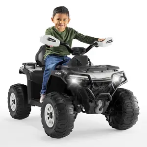 12V Electric Ride-On ATV for Kids with Remote Control, Dual 45W Motors, Suspension System, LED Lights, Wireless & USB Music Player, Emergency Brake, 4-Wheeler Ride On Car for Boys Girls