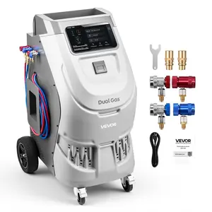 VEVOR Fully Automatic Refrigerant Recovery Machine for R134a 1234fy, 98.5 Accuracy, 10-Inch Touch Screen, AC Recovery, Vacuum, and Recharging for Standard and High Voltage Automotive A/C Systems