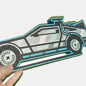 Custom 3D Printed Delorean Wall Sign / Desk Art – Retro Car Display Decor