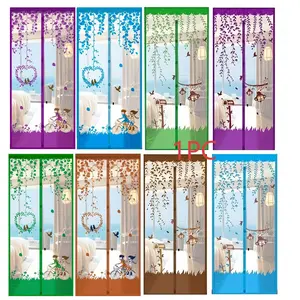 Magnetic Screen Door Self-Sealing Mesh Barrier, Insect Proof Pet Safe, Size 35.43" X 83", Random Style and Color