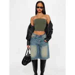 Someone Else Tinted Denim Jorts - Vintage Wash