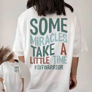 Customizable IVF Miracles Take Time  Shirt IVF Warrior T Shirt Transfer Day Tee Gift for Wife Lucky Egg Retrieval Day T-Shirt