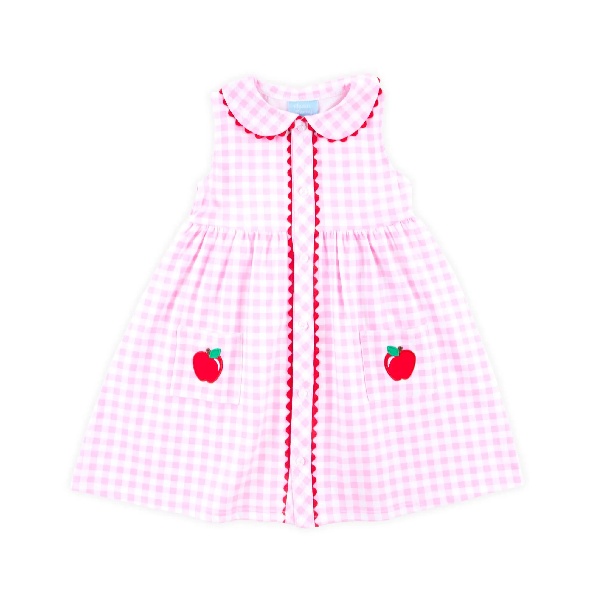 Apple Pink Gingham Lola Dress - Back to School Outfit for Girls