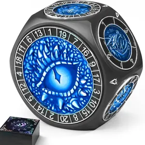 8-in-1 Dragon Spinner Metal Dice Set - Full D4-D20 Polyhedral Dice, 3D Monster Engravings, Durable Smooth Spinning - Ideal Gift for TTRPG D&D Players