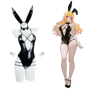 Koruraclub KO71 Cosplay Bunny Girl Costume Sexy Fitted Design with Bunny Ears Tail for Anime Conventions Black Womenswear Clothes Valentine's Day gift